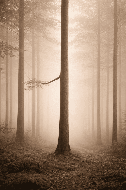 Forêt d'arbres droits, sonne faux